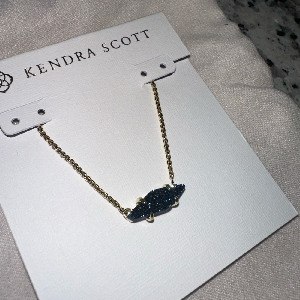 Kendra Scott Gold Necklace with Black Pendant
